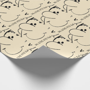 Dad Mans Face Graphics Animated Wrapping Paper