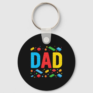 Dad Master Builder Building Bricks Blocks Family F Key Ring