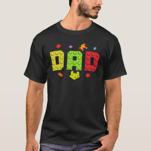 Dad Master Builder Building Bricks Blocks Family S T-Shirt