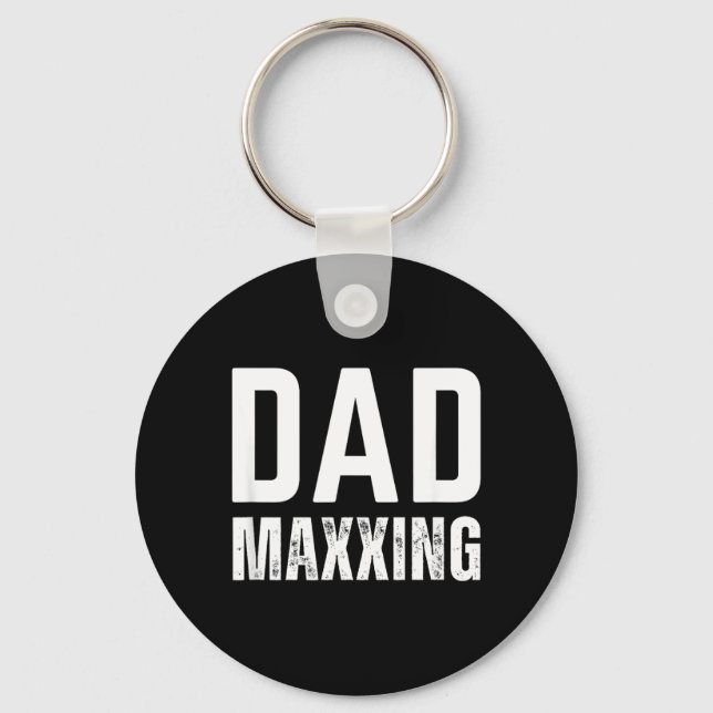 Dad Maxxing Funny Looksmaxxing Meme Key Ring (Front)