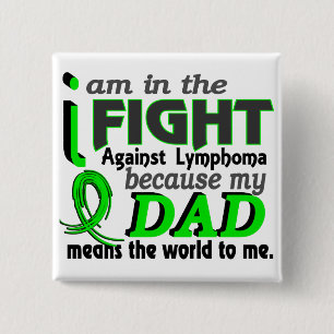 Dad Means The World To Me Lymphoma 15 Cm Square Badge