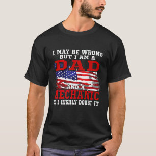 Dad Mechanic American Flag Patriotic Usa T-Shirt
