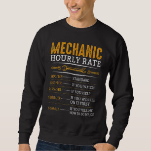 Dad Mechanic Hourly Rate Worker Labour Rates Grand Sweatshirt