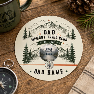Dad Memory Trail Club   Father’s Day Photo Classic Round Sticker