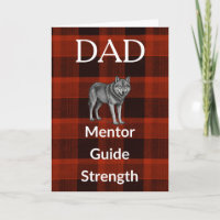 Dad Mentor Guide Card - Wolf & Red Plaid