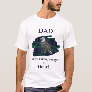 Dad Mentor Guide Strength & Heart Eagle Plaid blue T-Shirt