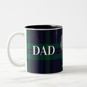 Dad Mentor Guide Strength & Heart Lion b-g plaid Two-Tone Coffee Mug