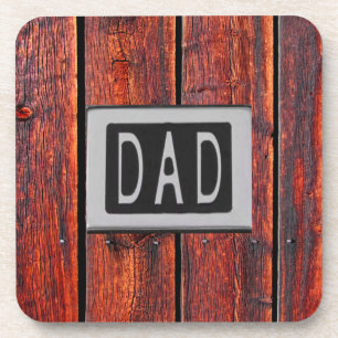 DAD Metal Barn Wood Background Coaster