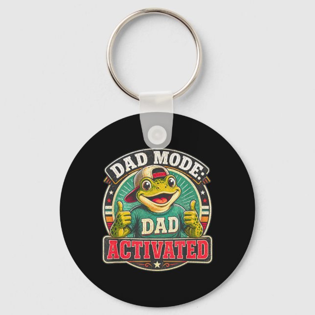 Dad Mode Activated Frog Daddy Funny New Father Key Ring (Front)
