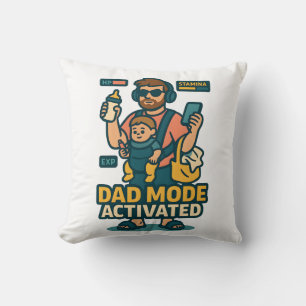 Dad Mode Activated - Gamer Style Parenting Cushion