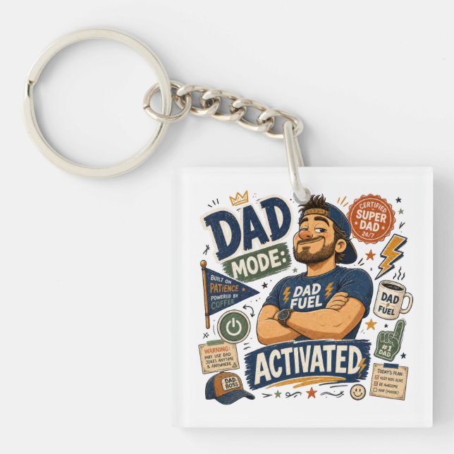 Dad mode activated key ring (Front)