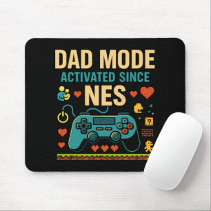 Dad Mode Activated NES Retro Gamer Art  Mouse Pad
