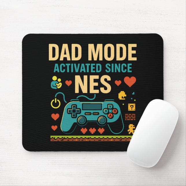 Dad Mode Activated NES Retro Gamer Art  Mouse Pad (With Mouse)
