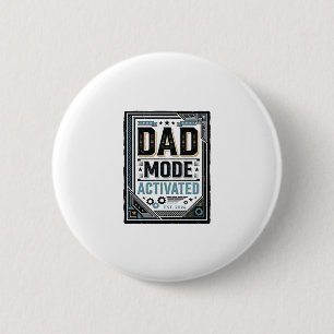 Dad Mode Activated Vintage Engraving Shirt Design_ 6 Cm Round Badge