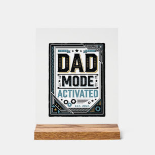 Dad Mode Activated Vintage Engraving Shirt Design_ Acrylic Sign