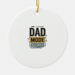 Dad Mode Activated Vintage Engraving Shirt Design Ceramic Ornament