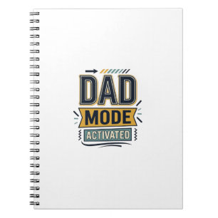 Dad Mode Activated Vintage Engraving Shirt Design  Notebook