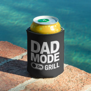 Dad Mode Grill On BBQ Humor Can Cooler