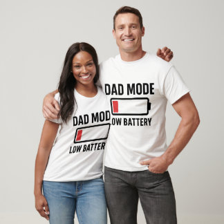 Dad Mode: Low Battery – Funny Minimalist T-Shirt D