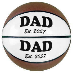 Dad modern black typography custom est date basketball
