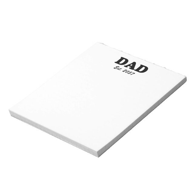 Dad modern typography custom established date notepad (Rotated)