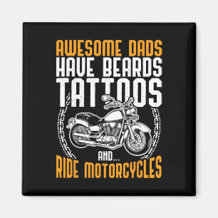 Dad Motorcycle Fathers Day Gift Funny Tattoo Magnet