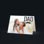 Dad Moustache Happy Father's Day Photo Card<br><div class="desc">A photo template card where you can easily change the default photo with the photo of your choice.</div>
