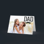Dad Moustache Happy Father's Day Photo Card<br><div class="desc">A photo template card where you can easily change the default photo with the photo of your choice.</div>