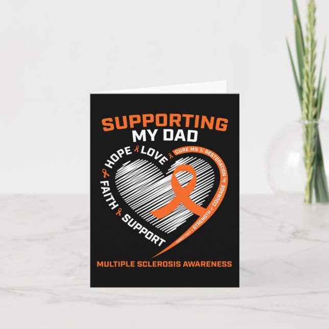 Dad Ms Dad Multiple Sclerosis Dad Ms Awareness  Card (Front)