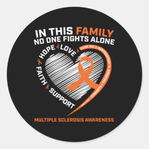Dad Ms Multiple Sclerosis Mum Ms Awareness Classic Round Sticker