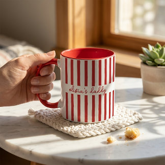 Dad Mug Custom Striped Kids Names Coffee Cup