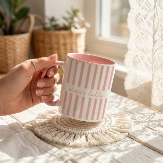 Dad Mug: Custom Striped Kids Names Coffee Cup
