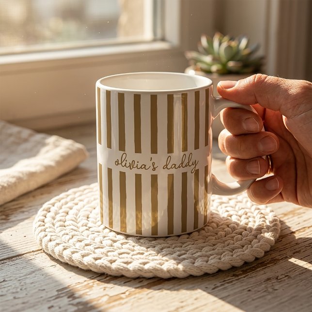 Dad Mug Custom Striped Kids Names Coffee Cup (Creator Uploaded)