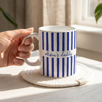 Dad Mug Custom Striped Kids Names Coffee Cup