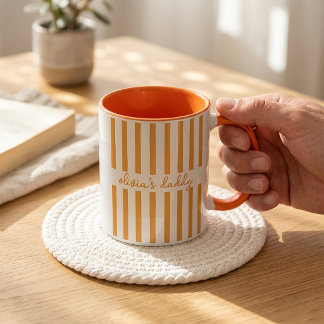 Dad Mug Custom Striped Kids Names Coffee Cup