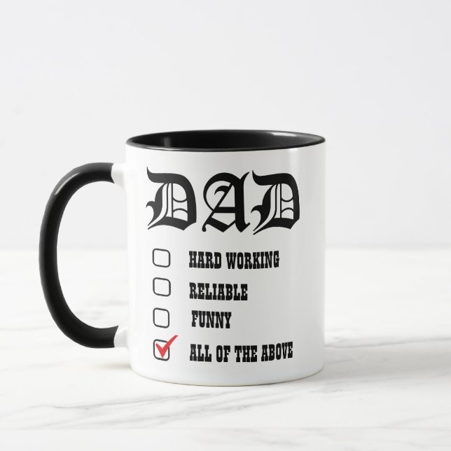 Dad Mug for Father's Day Gift For Dad Checklist (Left)