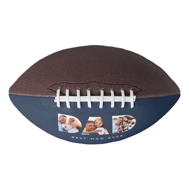 Dad multi photo typography navy blue modern football (Front)