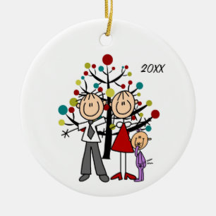 Dad, Mum, Baby Girl Christmas Ornament