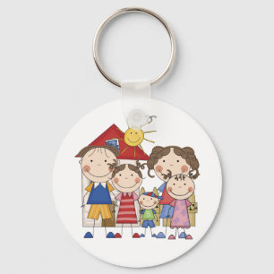 Dad, Mum, Big Sis, Middle Sis, Little Brother Key Ring