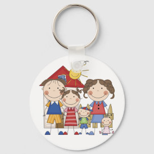 Dad, Mum, Big Sister, Middle Brother, Baby Sis Key Ring