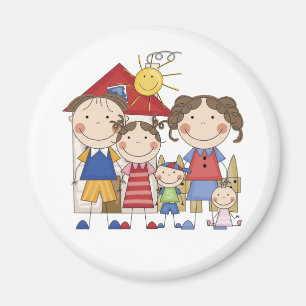 Dad, Mum, Big Sister, Middle Brother, Baby Sis Magnet