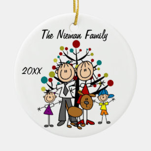 Dad, Mum, Boy, Girl, Dog Custom Holiday Ornament