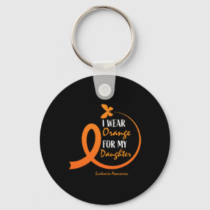 Dad Mum I Wear Orange For My Daughter Leukaemia Aw Key Ring