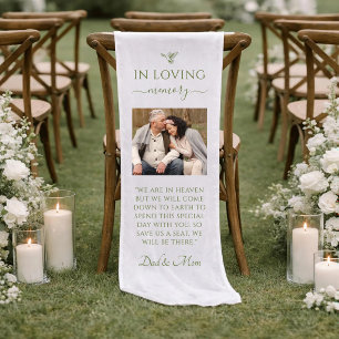 Dad & Mum In Loving Memory Wedding Memorial Sage Short Table Runner