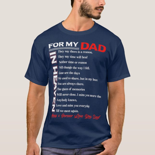 Dad My Angels   In memory of parents In Heaven T-Shirt (Front)