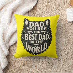 "Dad, My Hero – Bold Tiger Typography Pillow