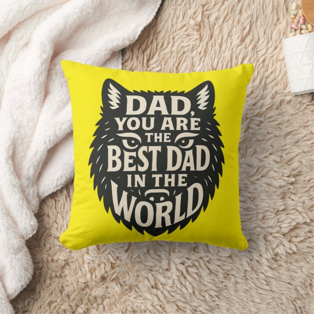 "Dad, My Hero – Bold Tiger Typography Pillow (Blanket)