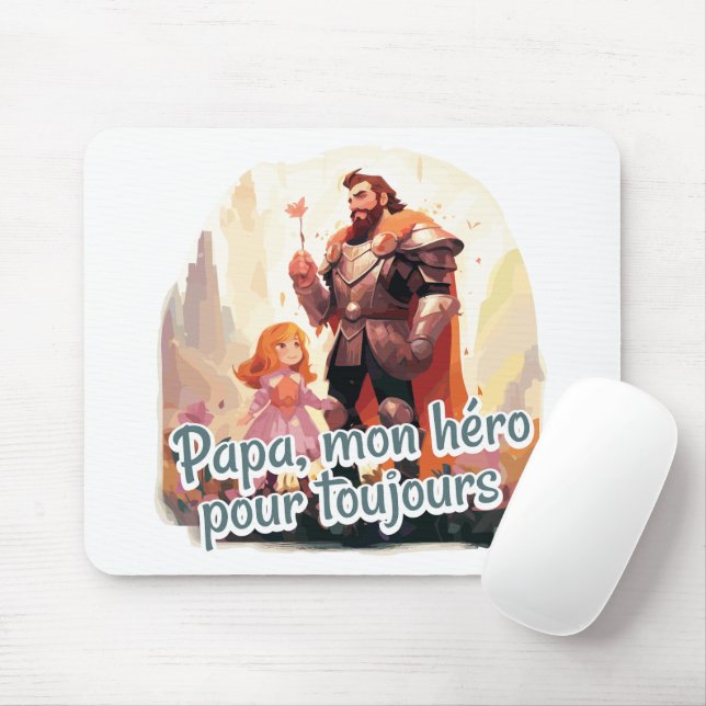 Dad, my hero forever mouse pad (With Mouse)