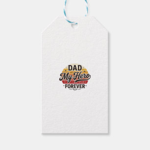 Dad My Hero Forever Retro Vintage Shirt Design_1 Gift Tags