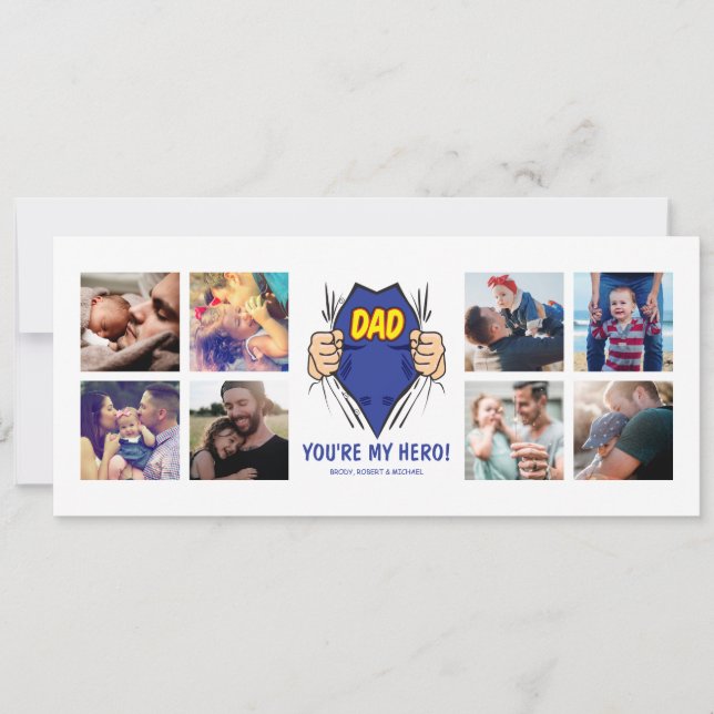 Dad My Hero Happy Father's Day Holiday Card (Front)